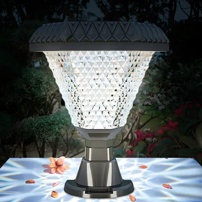 Hexagon Outdoor Plastic Black Solar LED Post Light Image - 7
