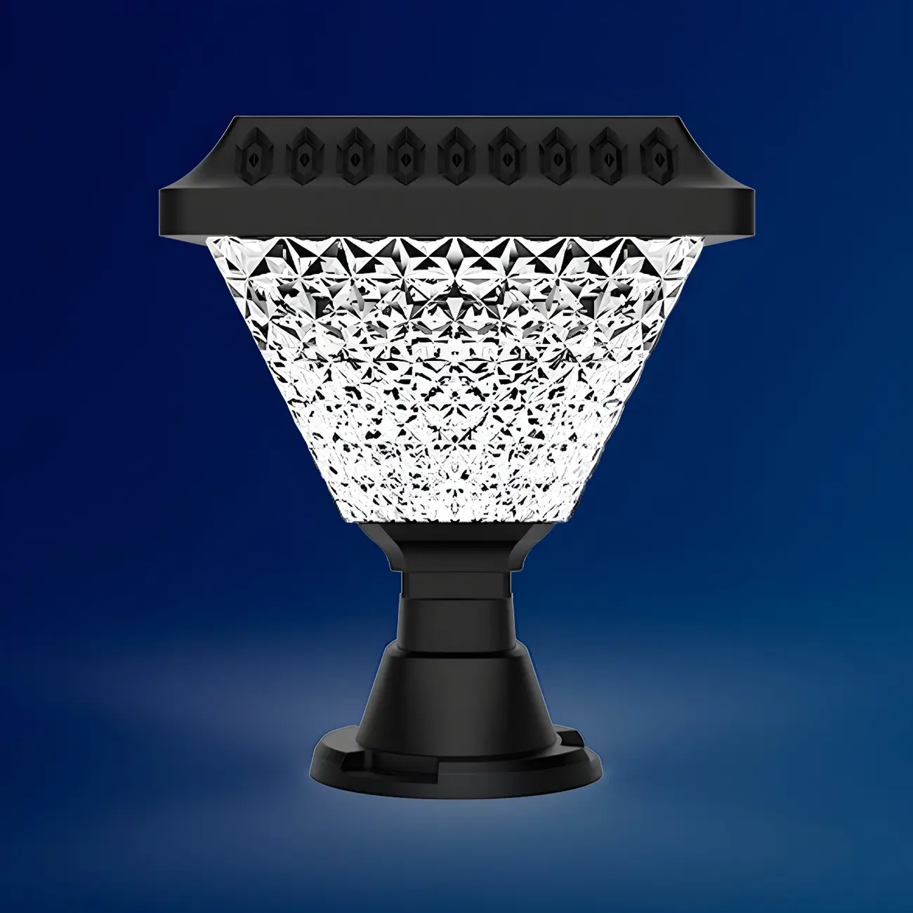 Hexagon Outdoor Plastic Black Solar LED Post Light Image - 9 | homeyfad