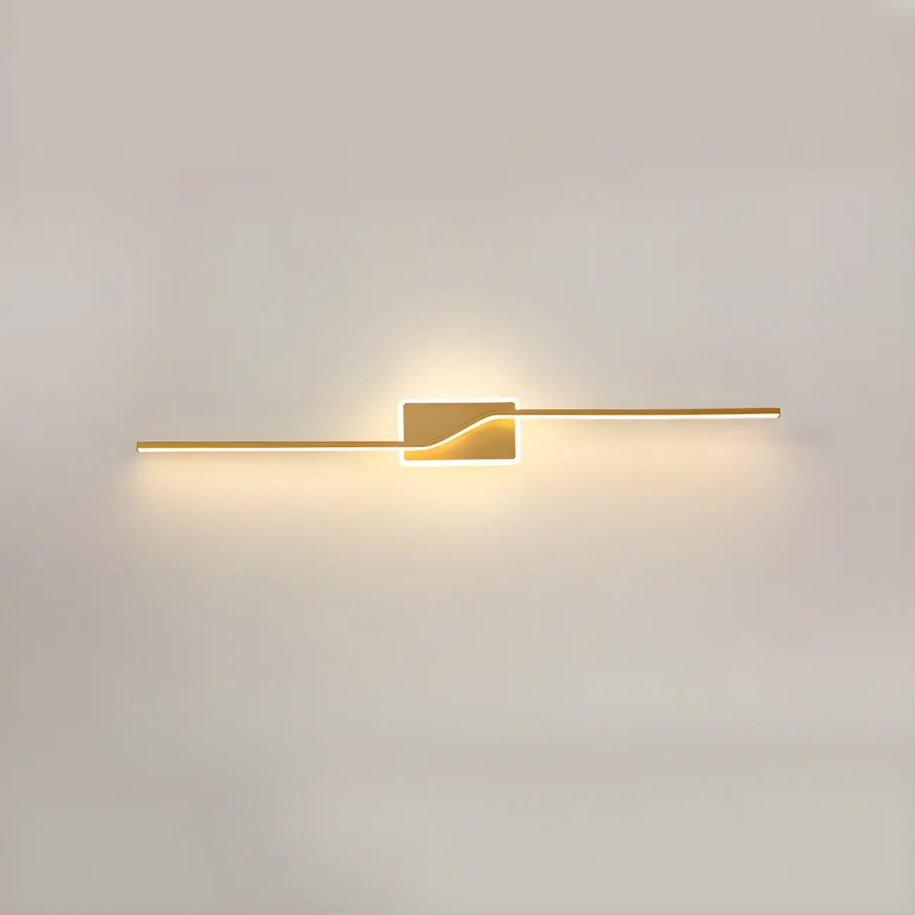 2-Light Bathroom Silica Gel Linear Gold Vanity Light Image - 7 | homeyfad