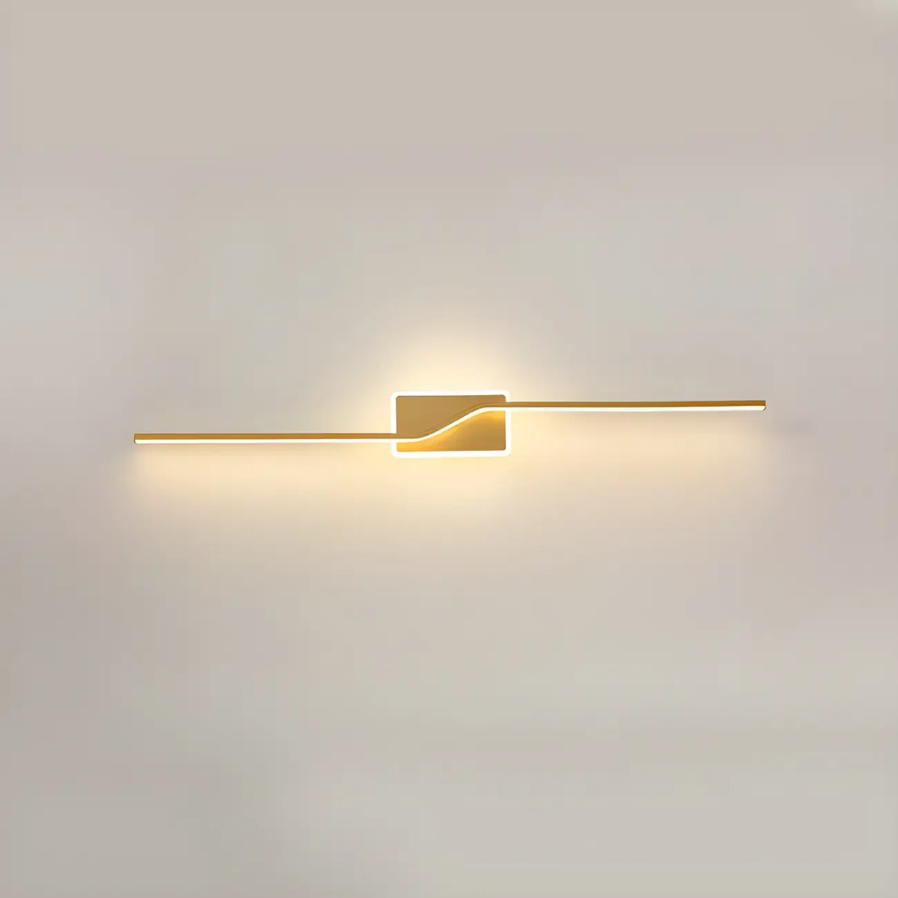 2-Light Bathroom Silica Gel Linear Gold Vanity Light Image - 7