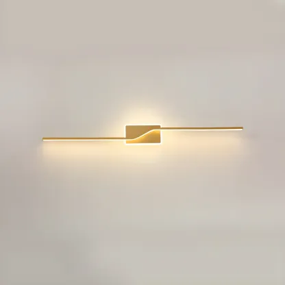 2-Light Bathroom Silica Gel Linear Gold Vanity Light Image - 7