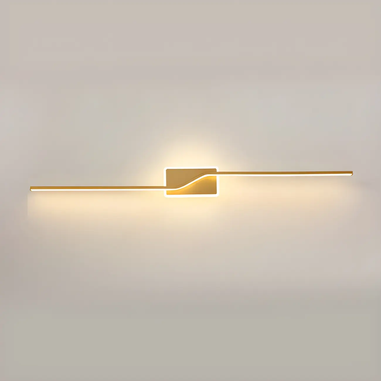 2-Light Bathroom Silica Gel Linear Gold Vanity Light Image - 11 | homeyfad