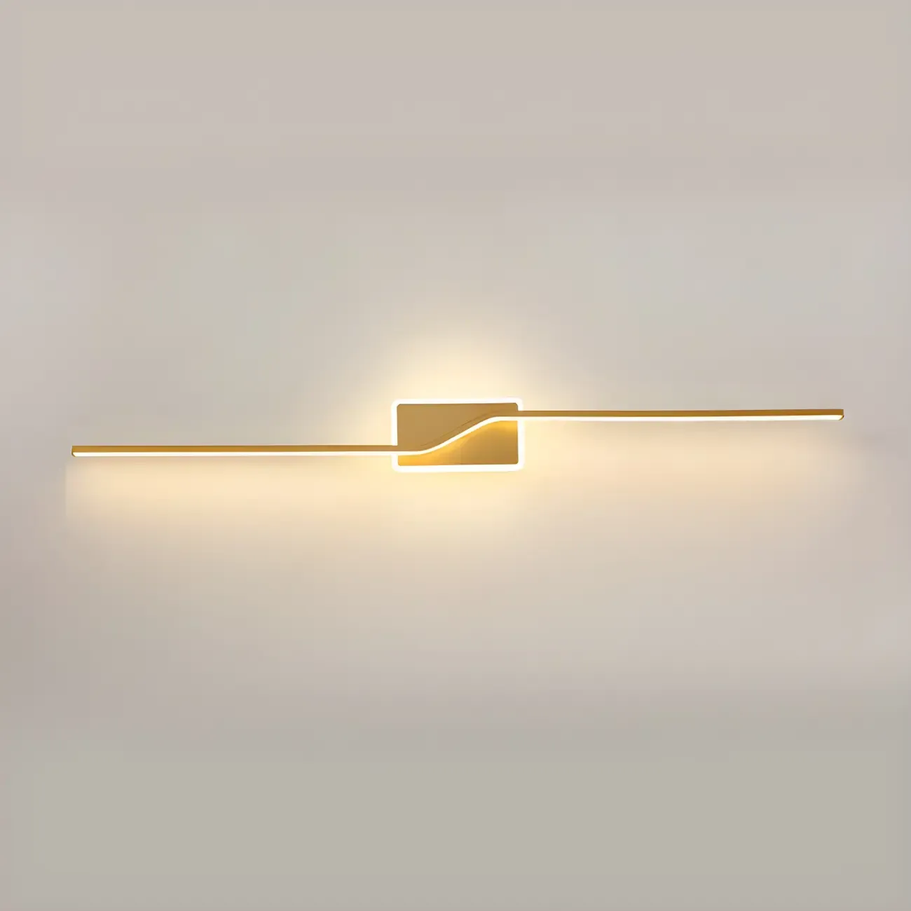 2-Light Bathroom Silica Gel Linear Gold Vanity Light Image - 11