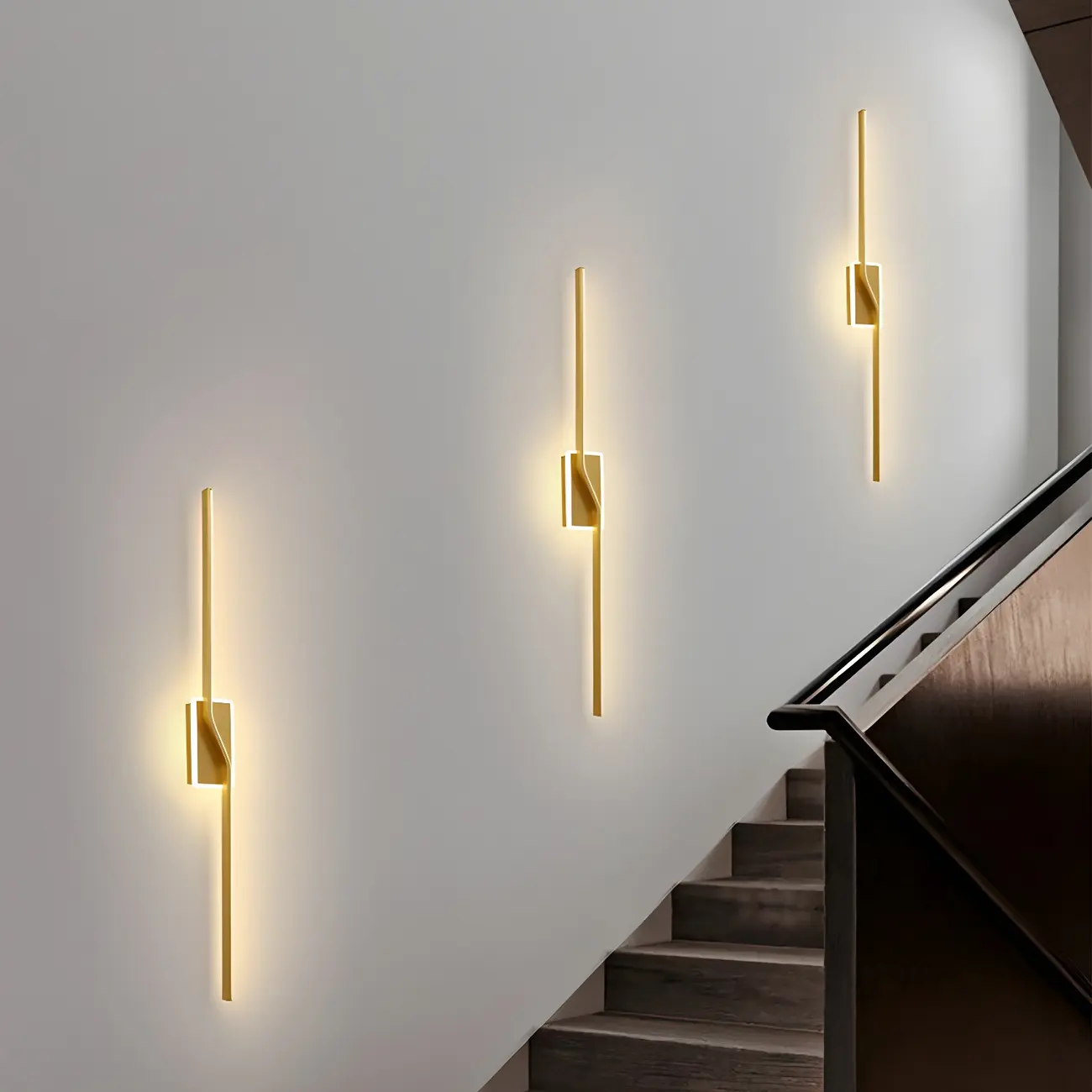 2-Light Bathroom Silica Gel Linear Gold Vanity Light Image - 5 | homeyfad