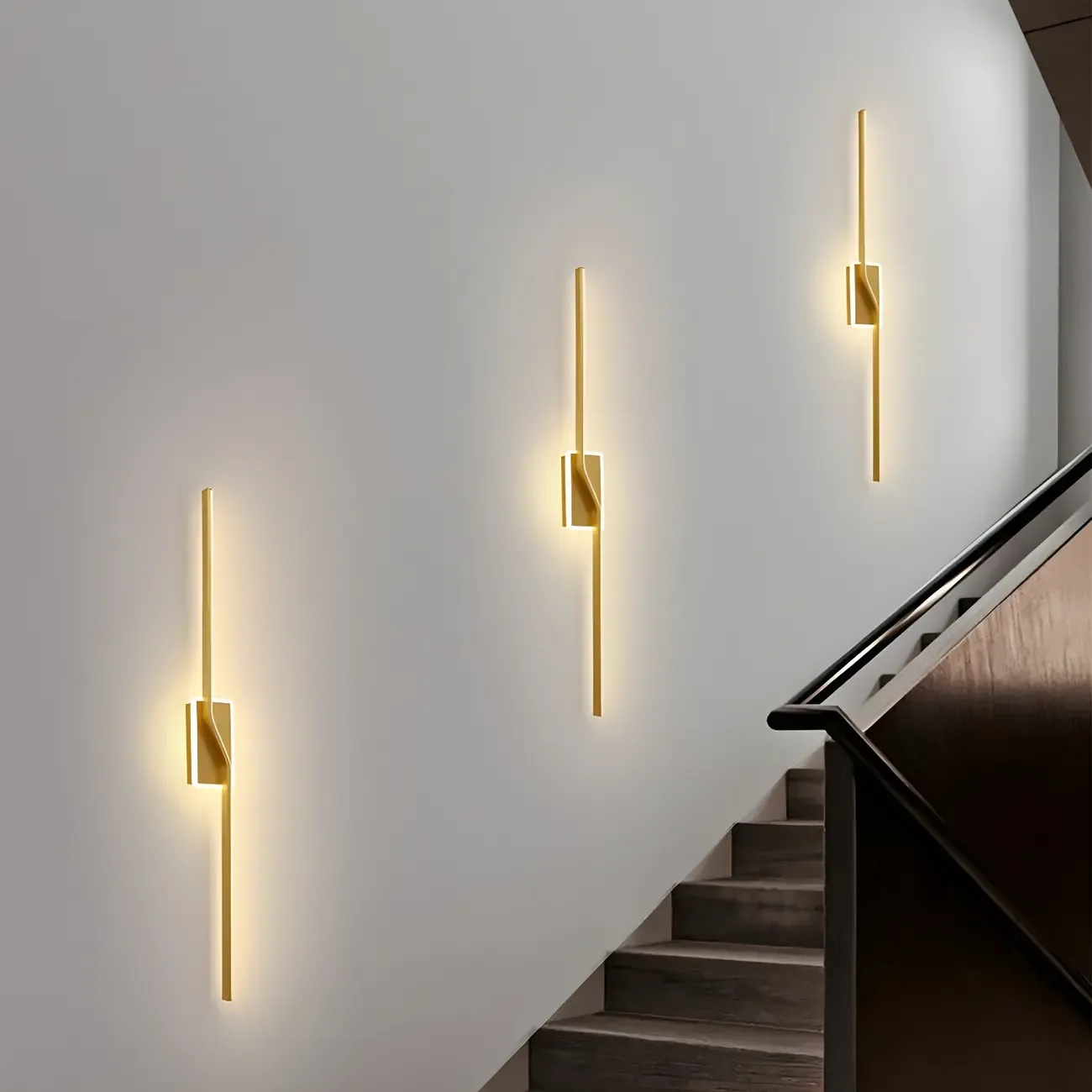 2-Light Bathroom Silica Gel Linear Gold Vanity Light Image - 5