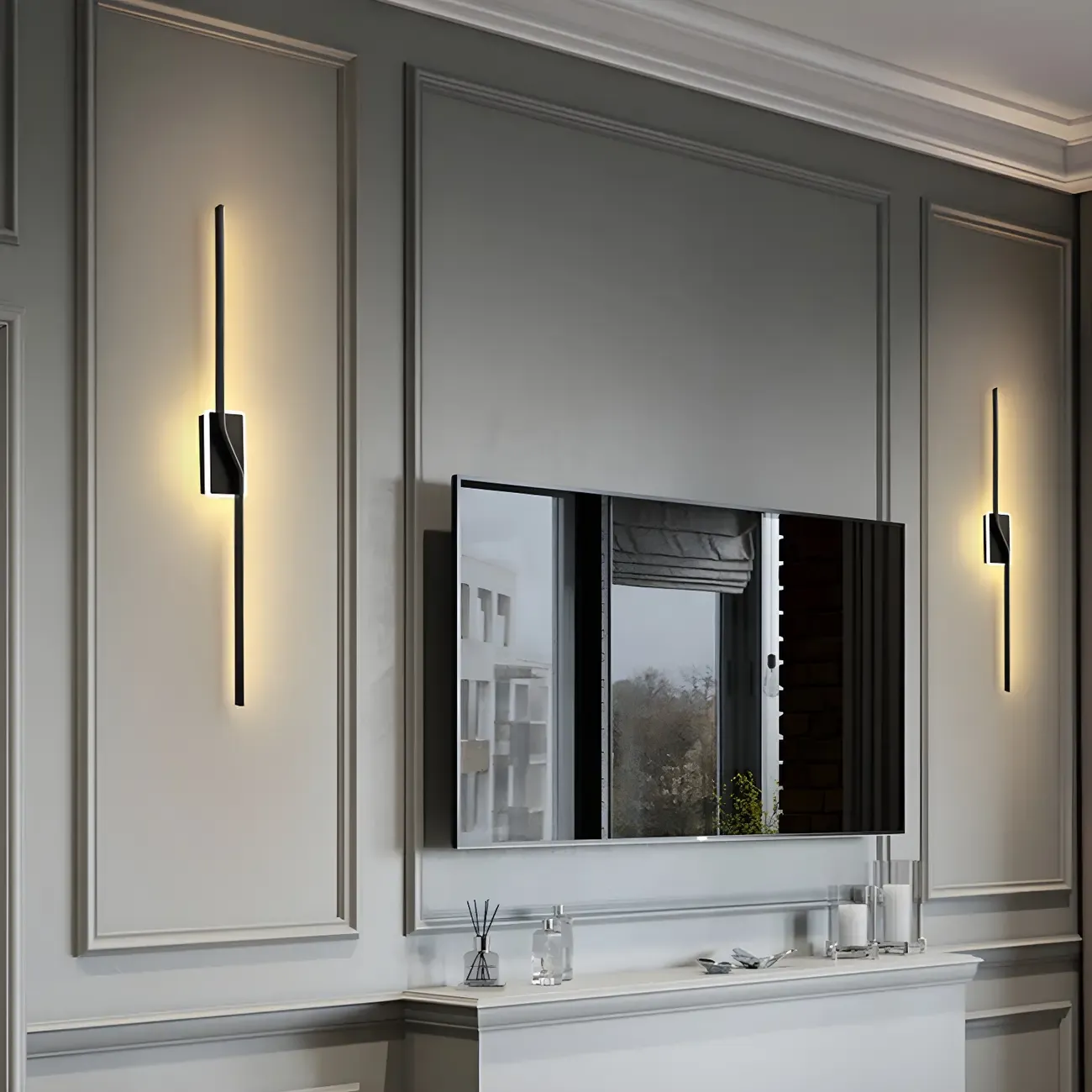 2-Light Bathroom Silica Gel Linear Gold Vanity Light Image - 1