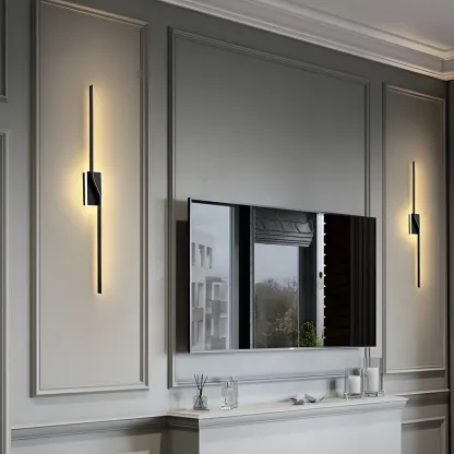 2-Light Bathroom Silica Gel Linear Gold Vanity Light Image - 1