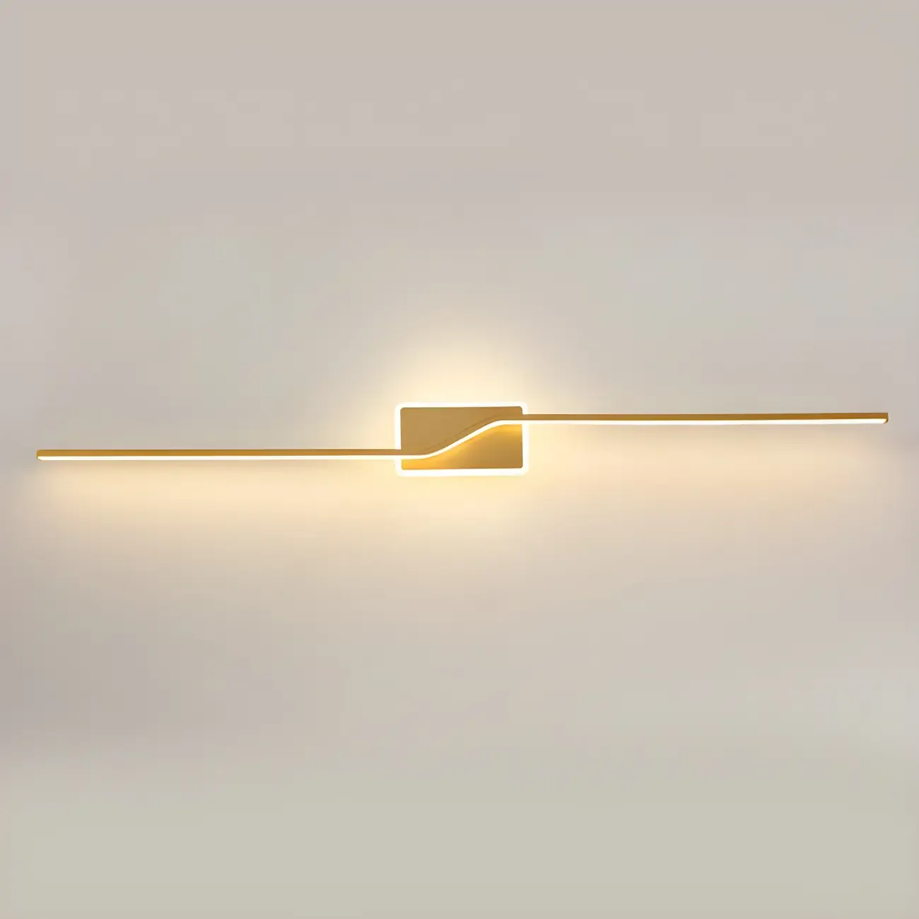 2-Light Bathroom Silica Gel Linear Gold Vanity Light Image - 13