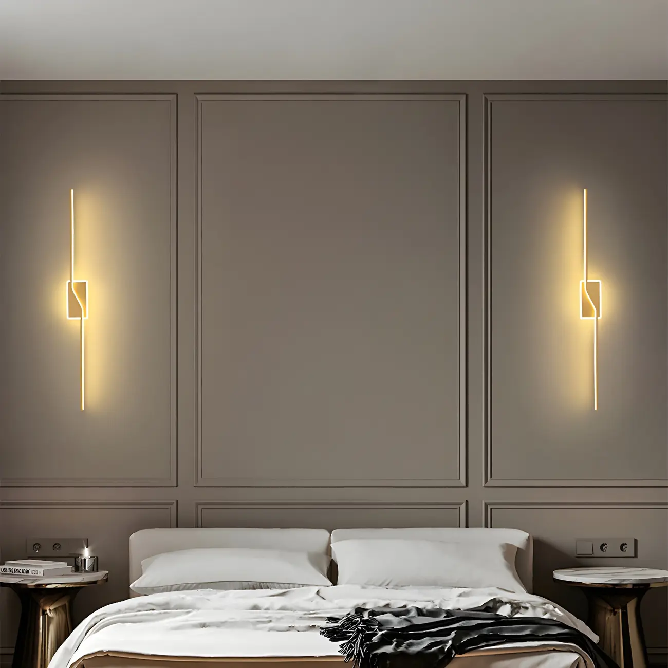 2-Light Bathroom Silica Gel Linear Gold Vanity Light Image - 3 | homeyfad