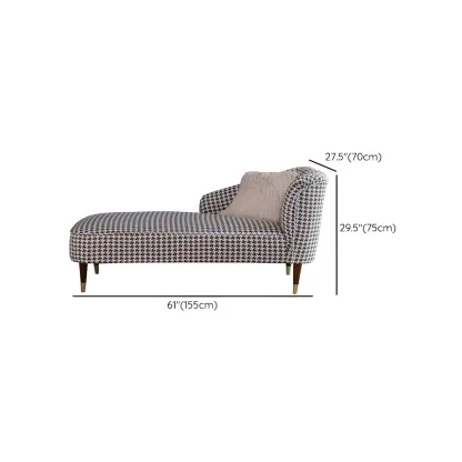 Glam Brown Linen Blend Houndstooth Chaise Lounge #size