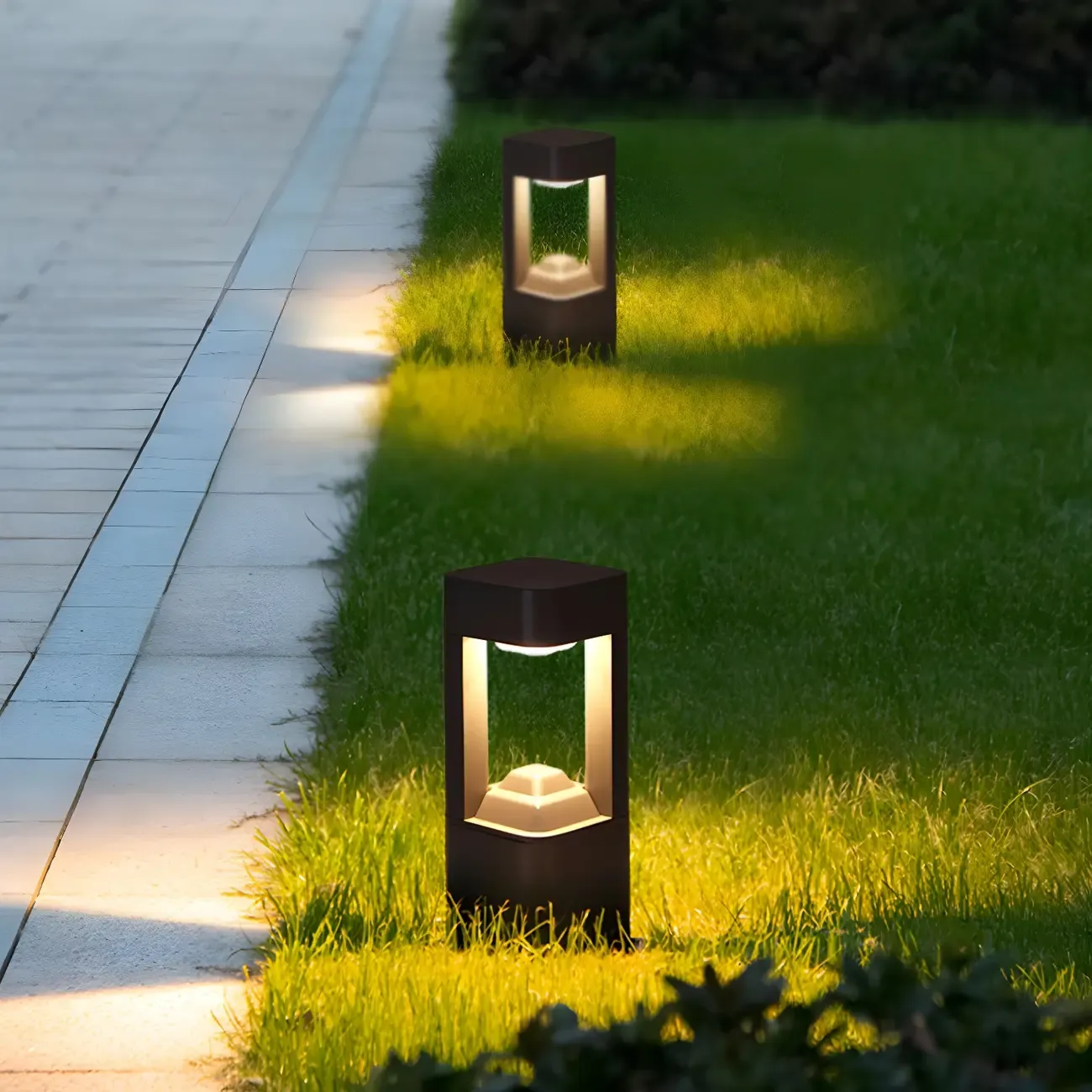 Modern Solar Black Metal Post Cap Light with Switch Image - 3