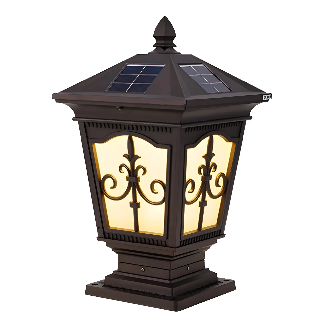 Decorative Outdoor Solar Post Light in 3 Color Light Image - 6 | homeyfad