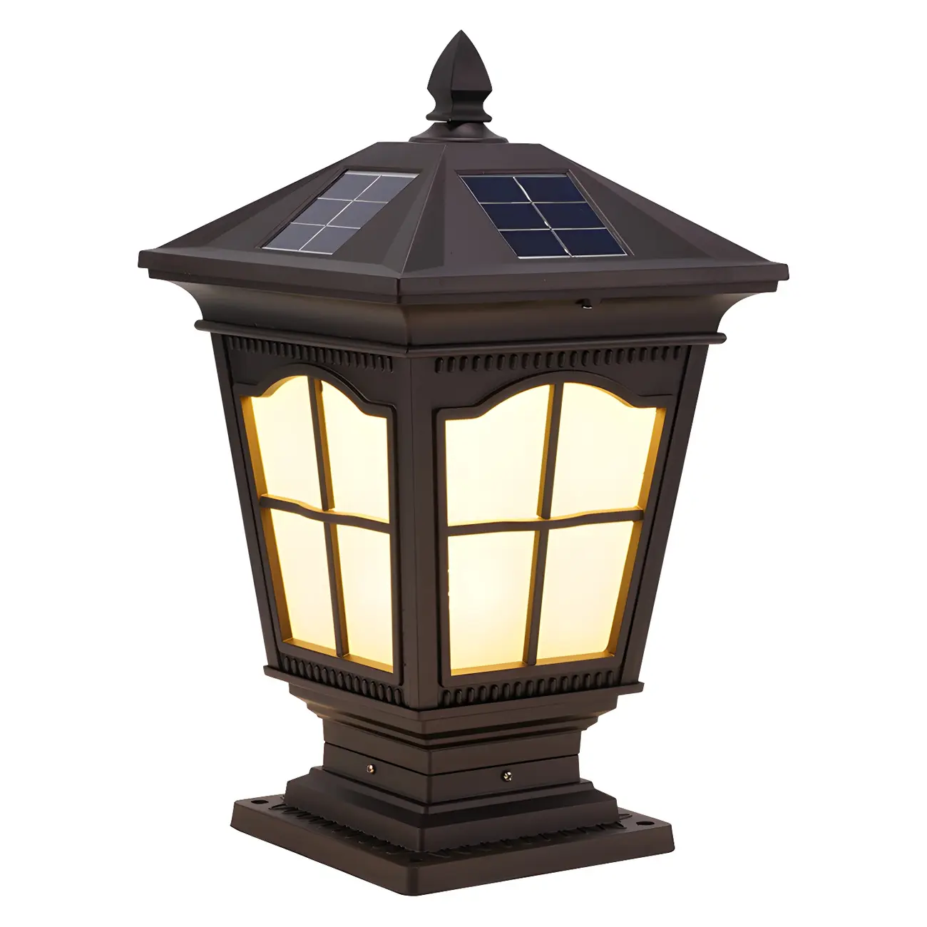 Decorative Outdoor Solar Post Light in 3 Color Light Image - 7 | homeyfad