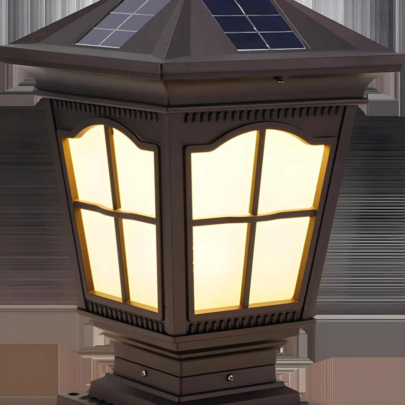 Decorative Outdoor Solar Post Light in 3 Color Light Image - 8 | homeyfad
