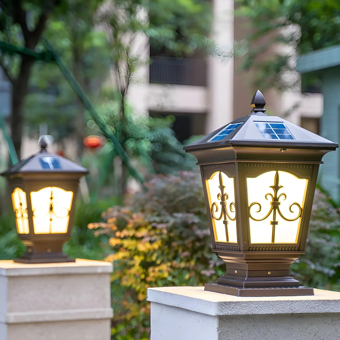 Decorative Outdoor Solar Post Light in 3 Color Light Image - 11 | homeyfad