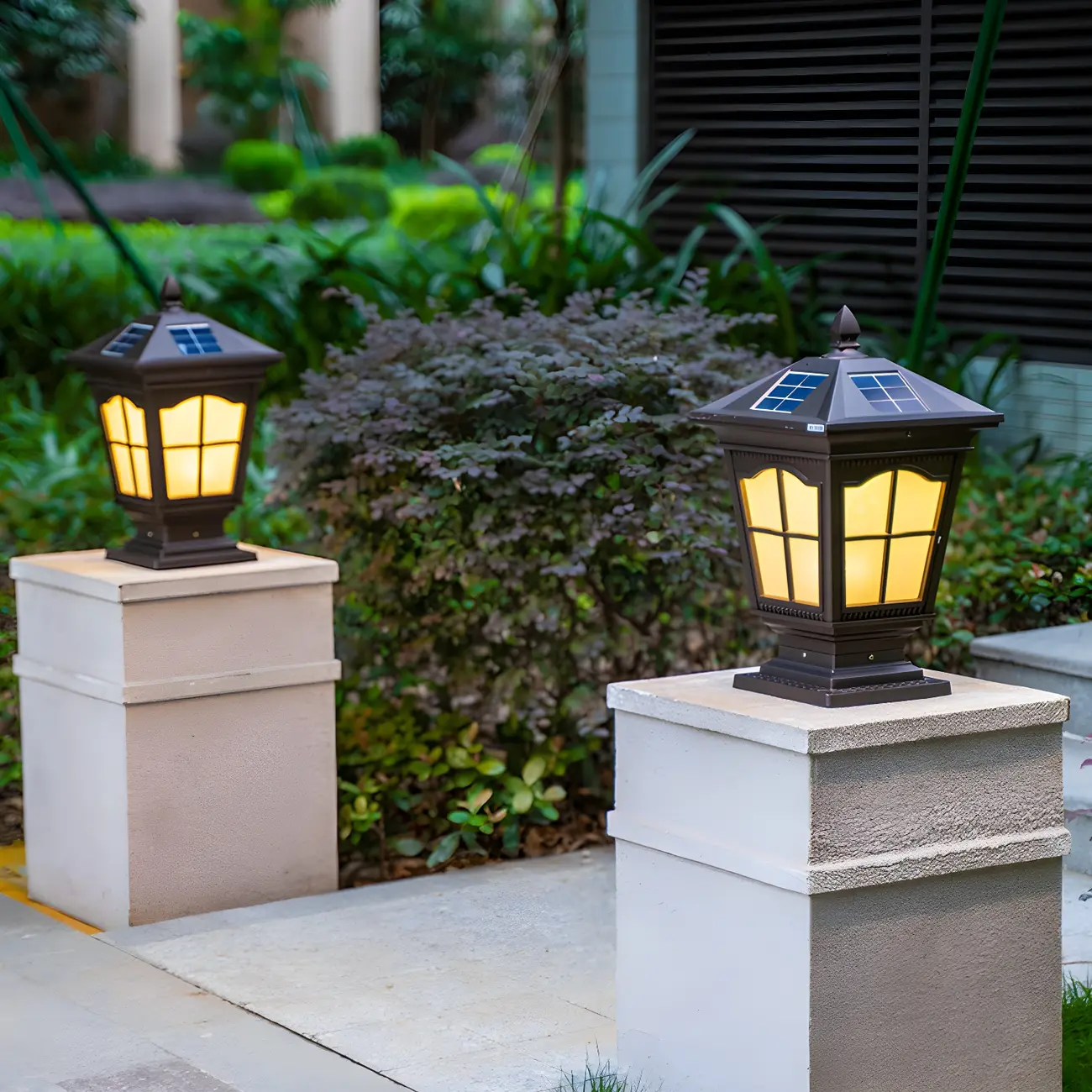 Decorative Outdoor Solar Post Light in 3 Color Light Image - 12 | homeyfad