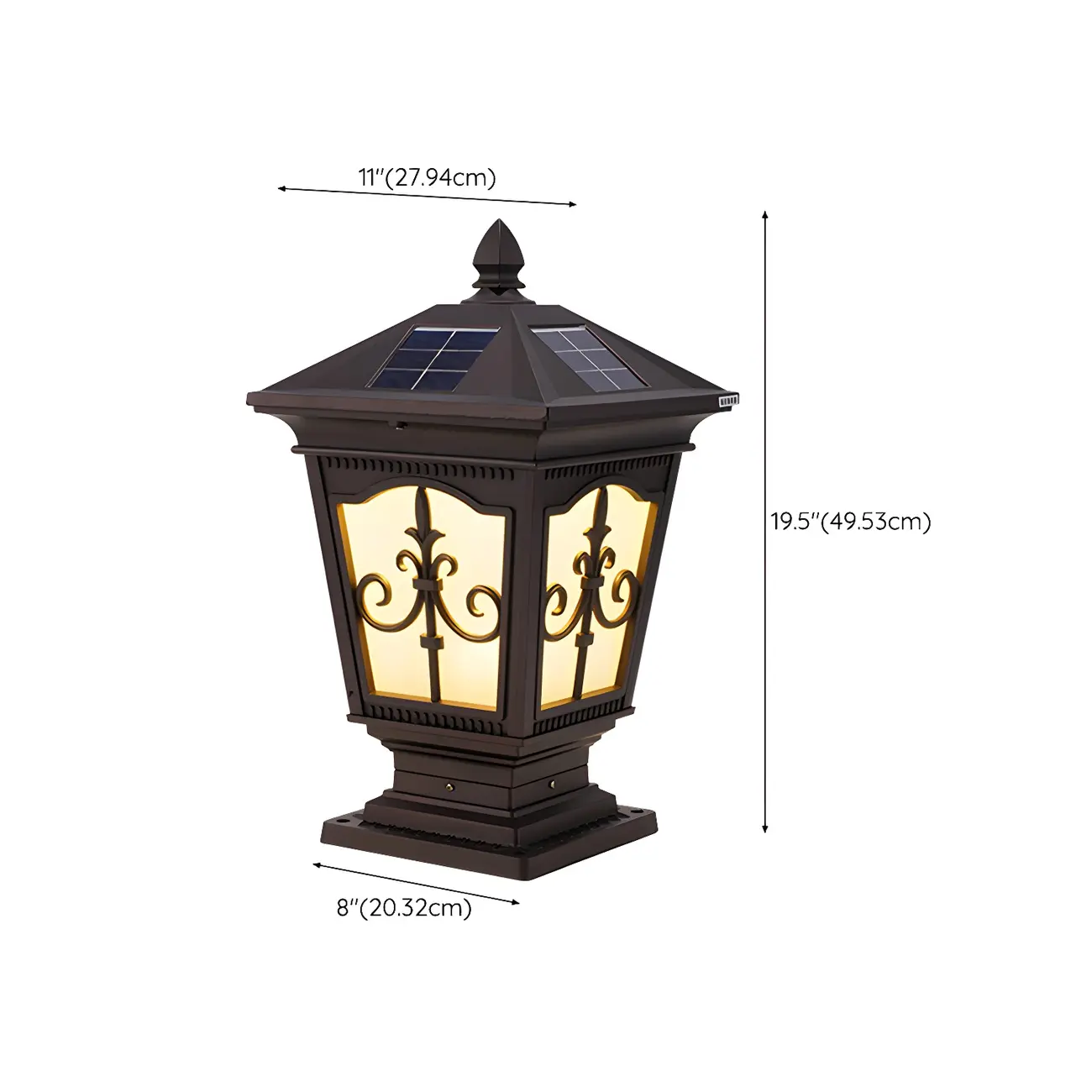 Decorative Outdoor Solar Post Light in 3 Color Light Image - 17 | homeyfad