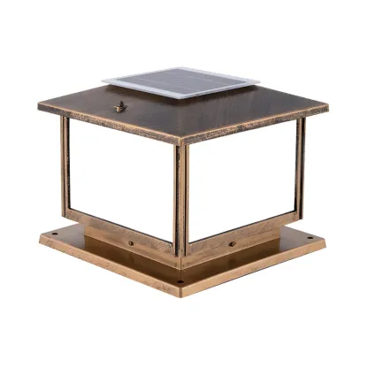 Modern Cube Solar Outdoor Post Light in Black/Bronze Image - 10