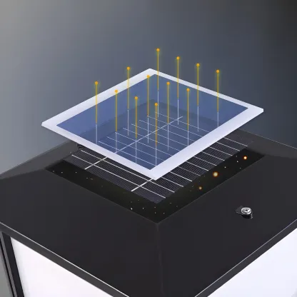 Modern Cube Solar Outdoor Post Light in Black/Bronze Image - 5