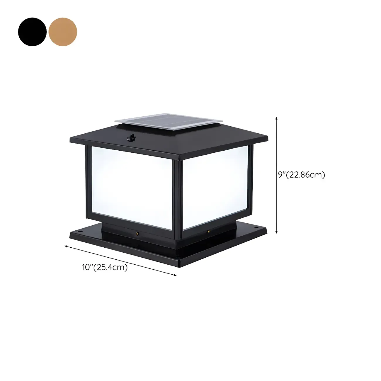 Modern Cube Solar Outdoor Post Light in Black/Bronze Image - 14