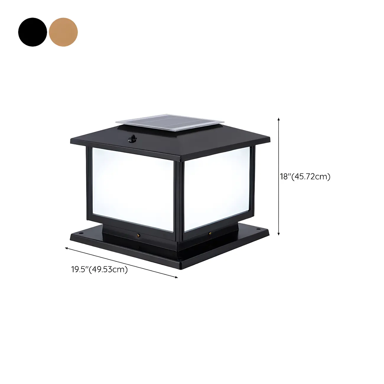 Modern Cube Solar Outdoor Post Light in Black/Bronze Image - 17 | homeyfad
