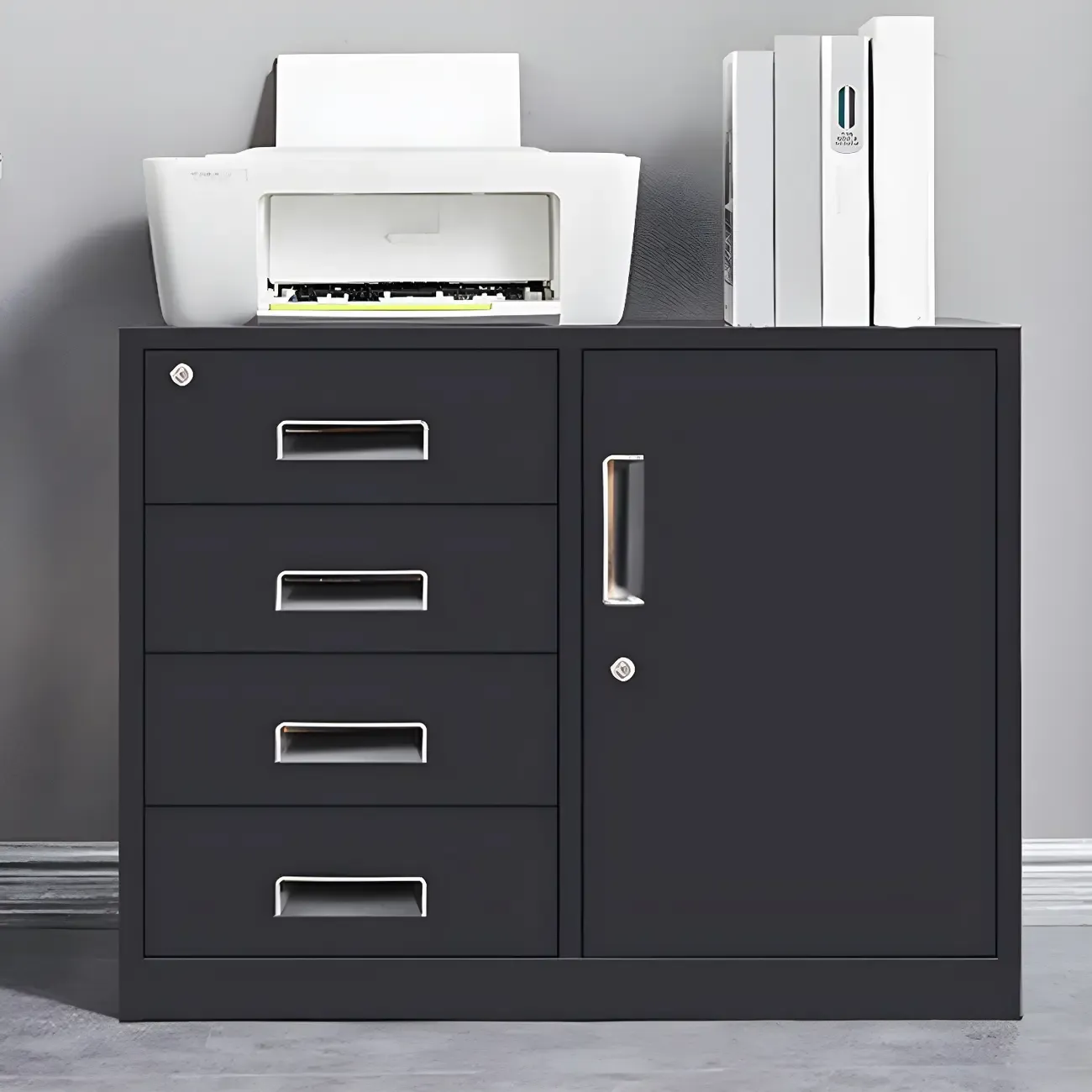 Stylish Metal Lockable Filing Cabinets with Drawer for Home Office Image - 4
