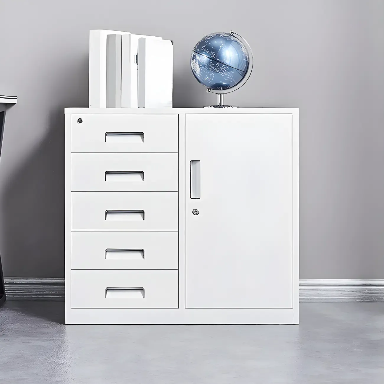 Stylish Metal Lockable Filing Cabinets with Drawer for Home Office Image - 5