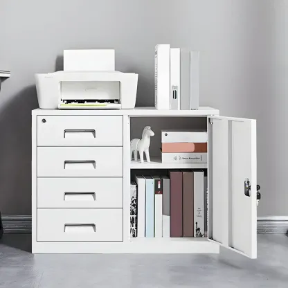 Stylish Metal Lockable Filing Cabinets with Drawer for Home Office Image - 6