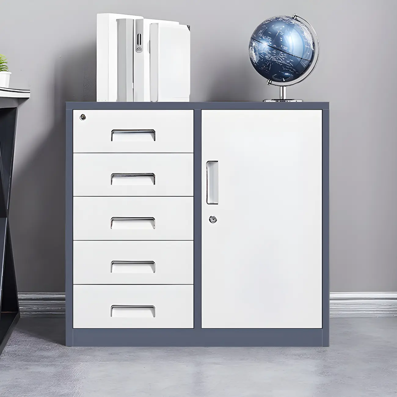 Stylish Metal Lockable Filing Cabinets with Drawer for Home Office Image - 7 | homeyfad
