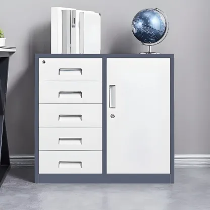 Stylish Metal Lockable Filing Cabinets with Drawer for Home Office Image - 7