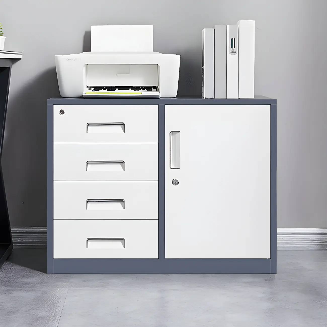 Stylish Metal Lockable Filing Cabinets with Drawer for Home Office Image - 1 | homeyfad