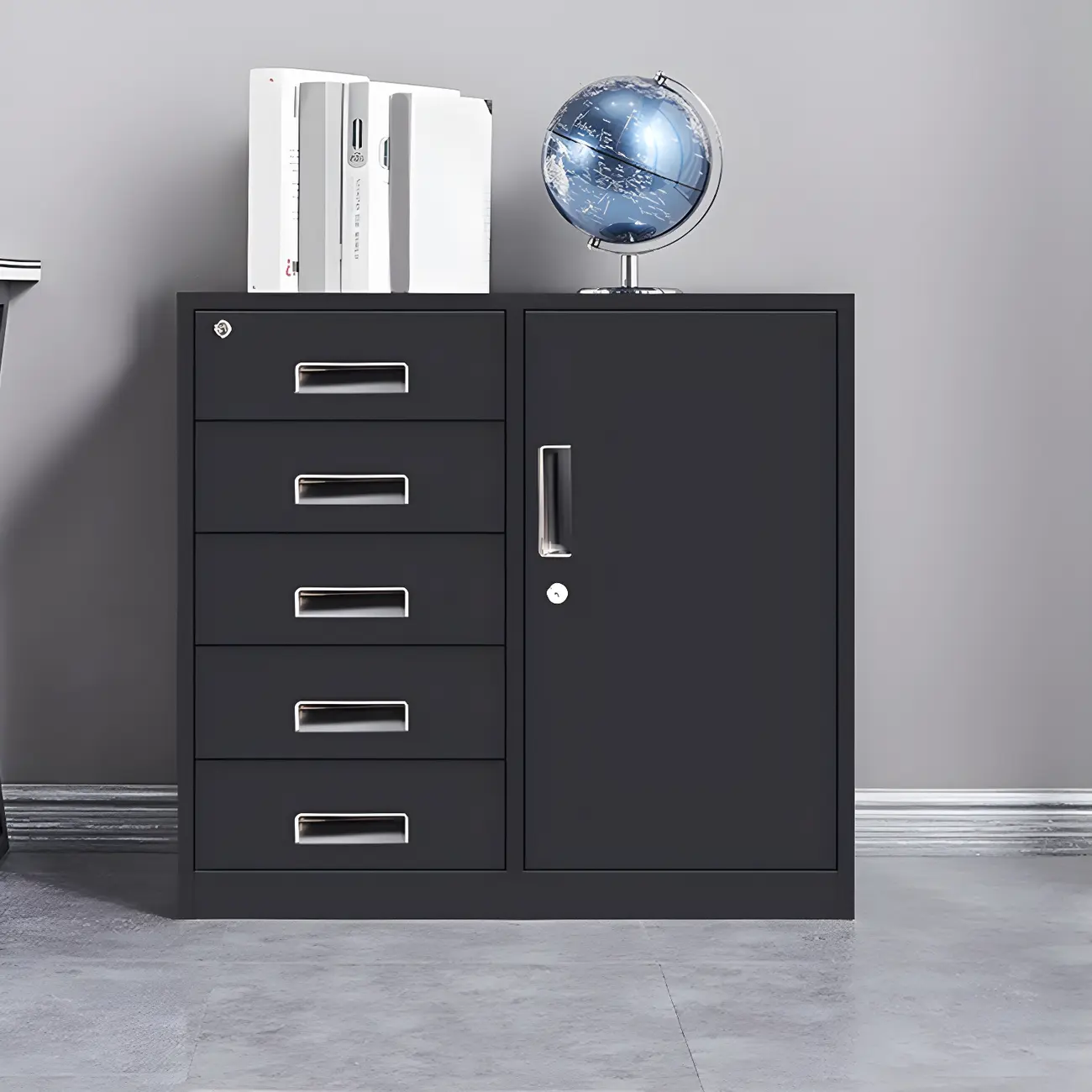 Stylish Metal Lockable Filing Cabinets with Drawer for Home Office Image - 3 | homeyfad