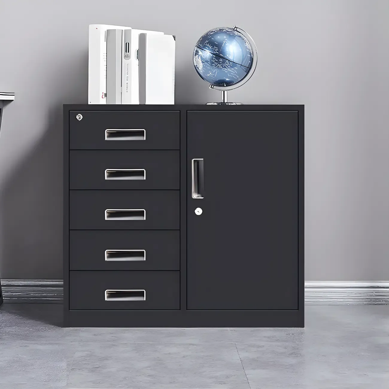 Stylish Metal Lockable Filing Cabinets with Drawer for Home Office Image - 3
