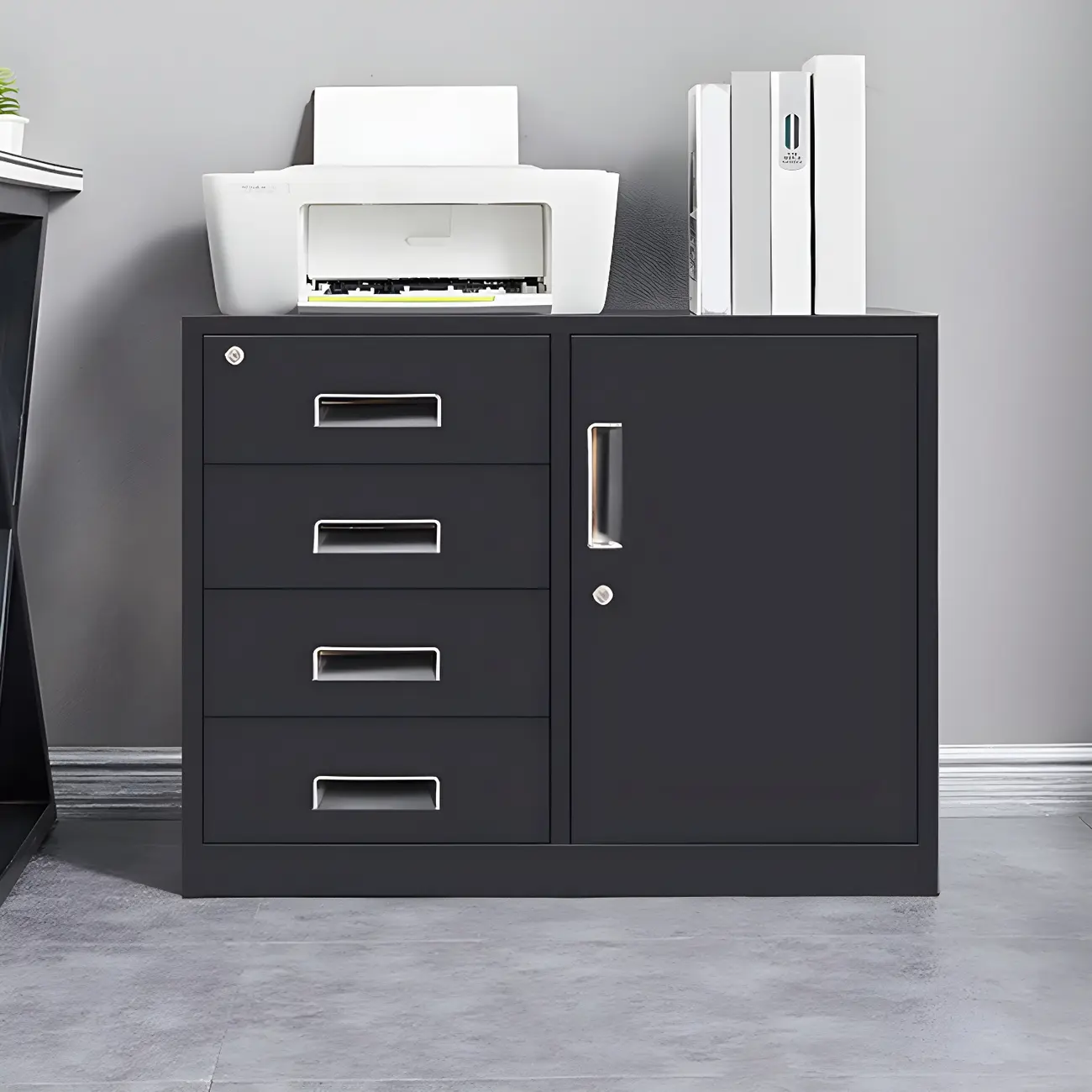 Stylish Metal Lockable Filing Cabinets with Drawer for Home Office Image - 8 | homeyfad