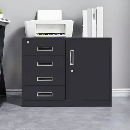 Stylish Metal Lockable Filing Cabinets with Drawer for Home Office Image - 8