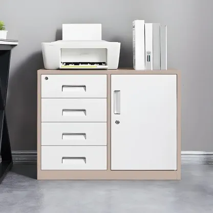 Stylish Metal Lockable Filing Cabinets with Drawer for Home Office Image - 2