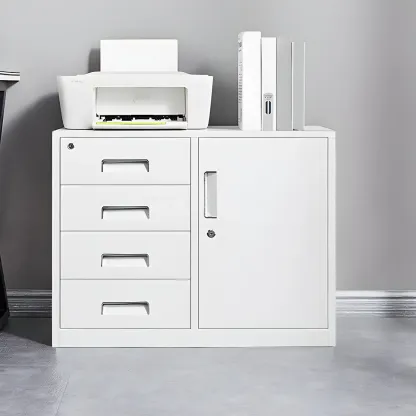 Stylish Metal Lockable Filing Cabinets with Drawer for Home Office Image - 9