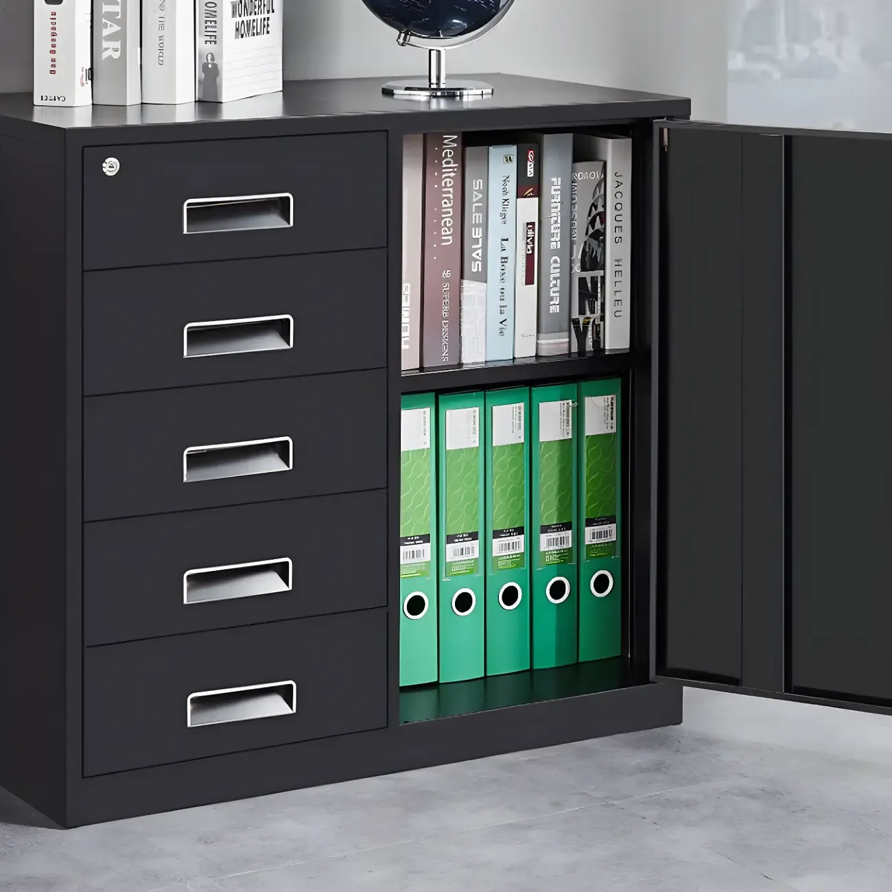 Stylish Metal Lockable Filing Cabinets with Drawer for Home Office Image - 12