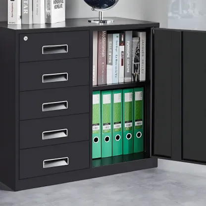 Stylish Metal Lockable Filing Cabinets with Drawer for Home Office Image - 12