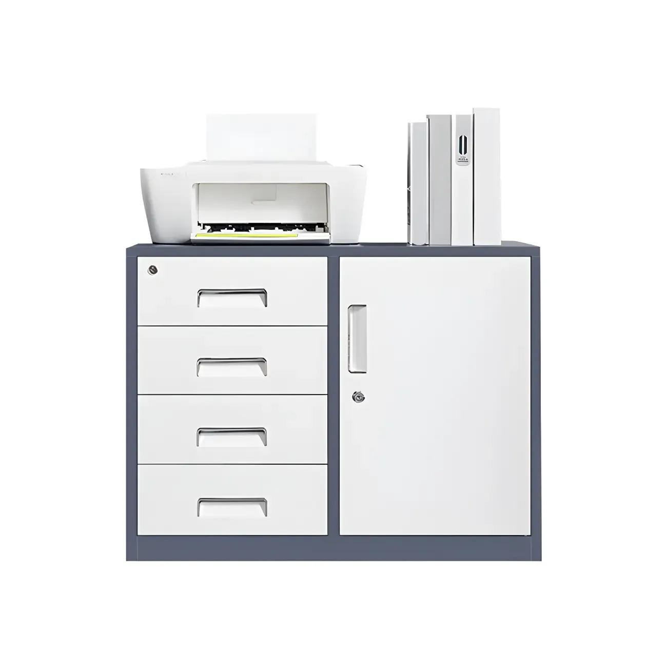 Stylish Metal Lockable Filing Cabinets with Drawer for Home Office Image - 16