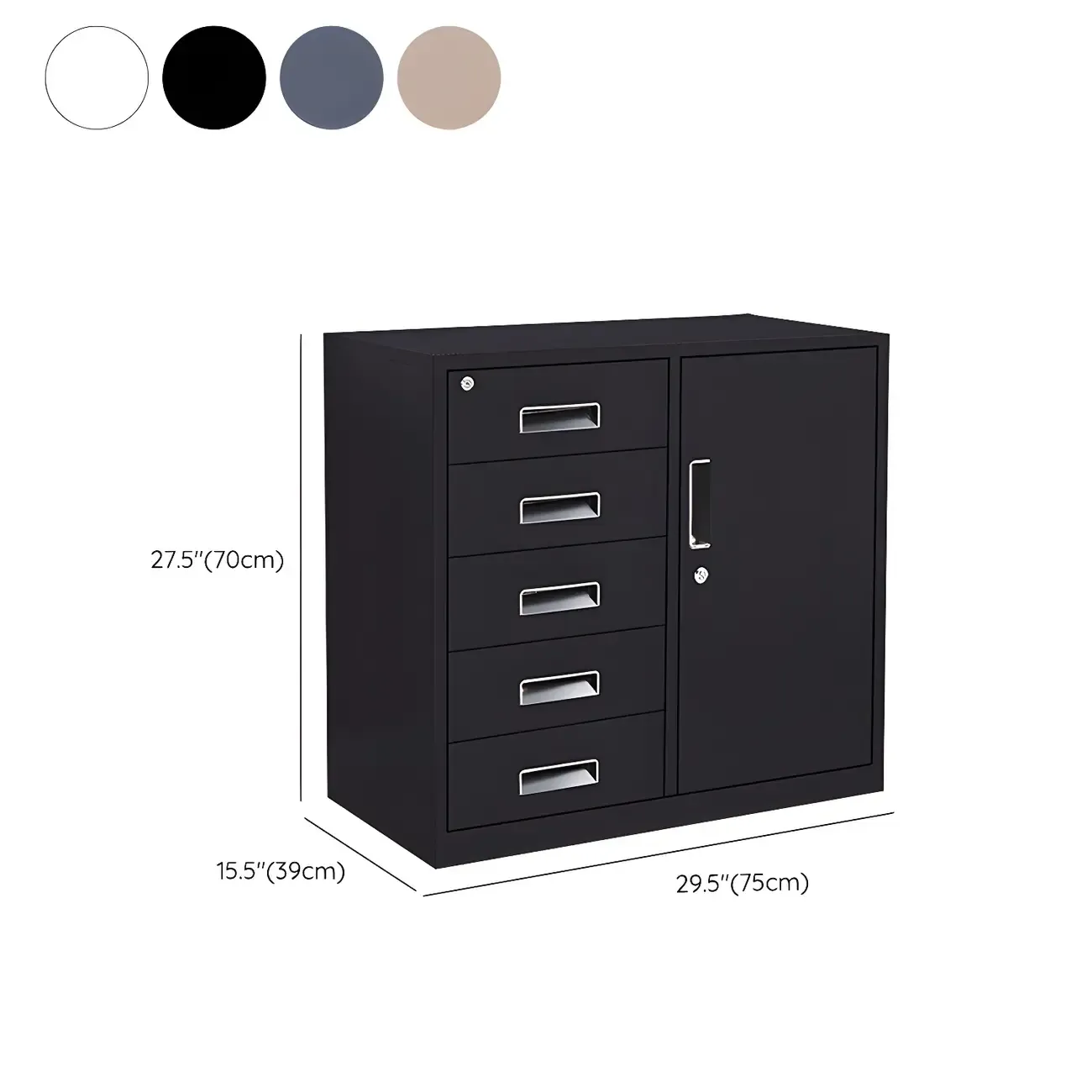 Stylish Metal Lockable Filing Cabinets with Drawer for Home Office Image - 18