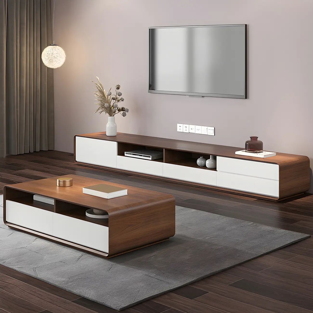 Glam Wooden Mueble Para TV Stand with Drawer for Living Room Image - 1 | homeyfad