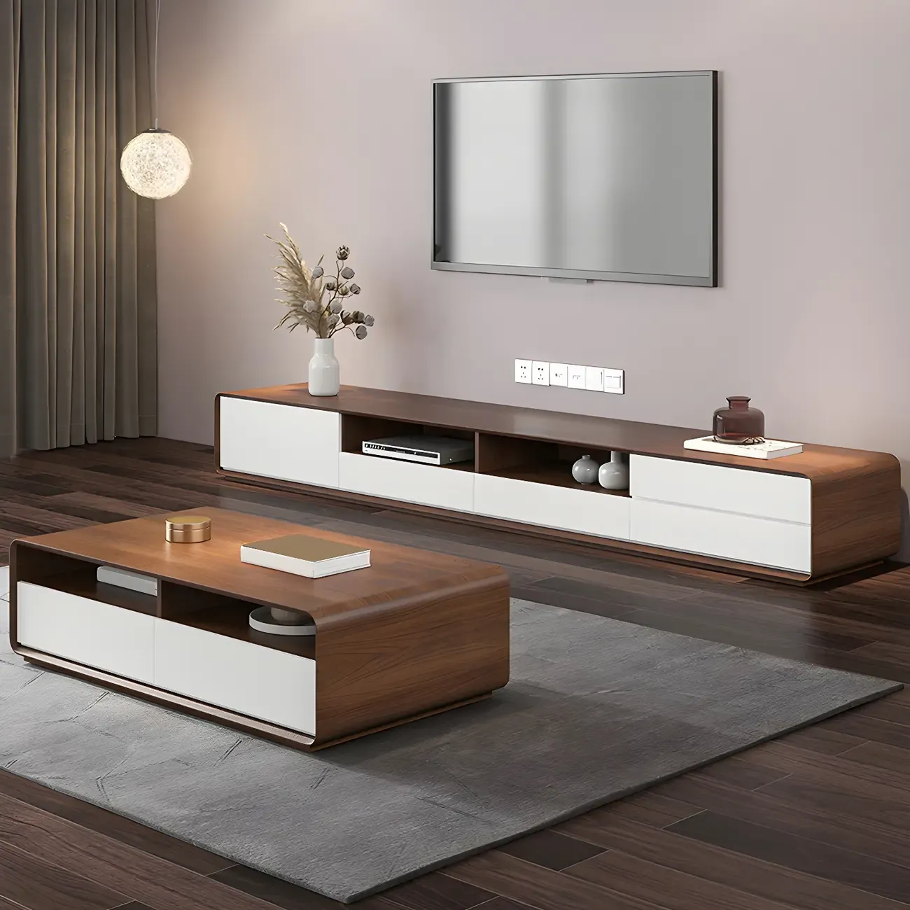Glam Wooden Mueble Para TV Stand with Drawer for Living Room Image - 1
