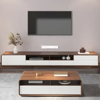 Glam Wooden Mueble Para TV Stand with Drawer for Living Room Image - 2