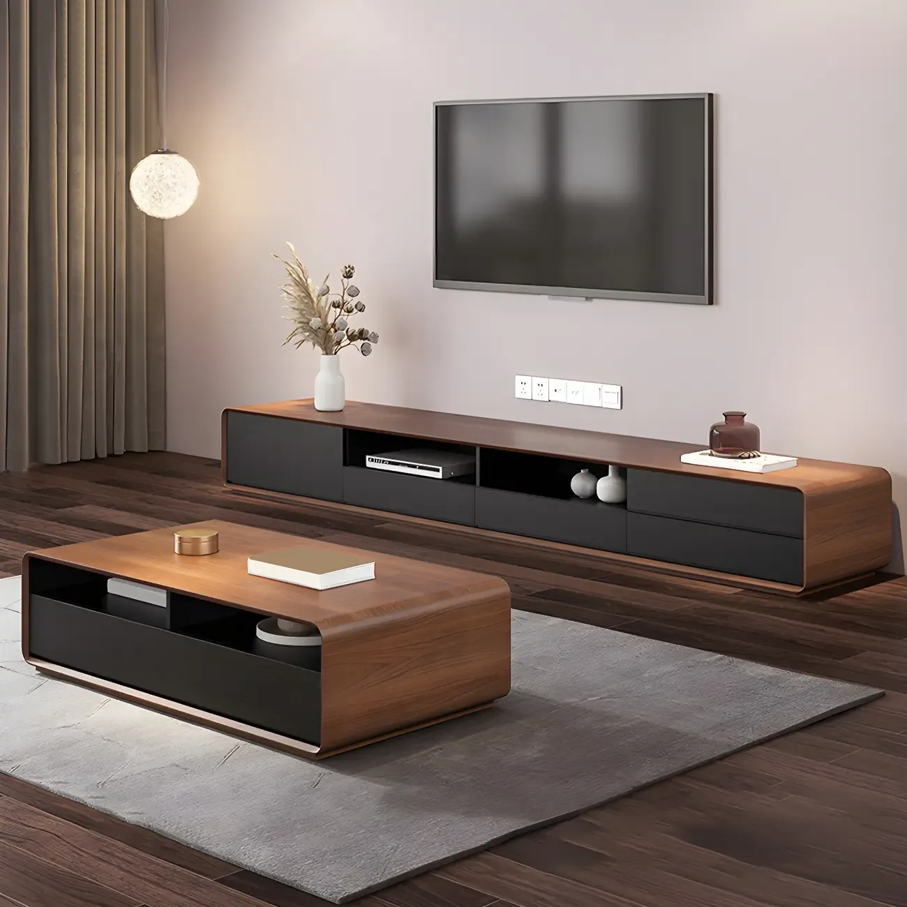 Glam Wooden Mueble Para TV Stand with Drawer for Living Room Image - 6