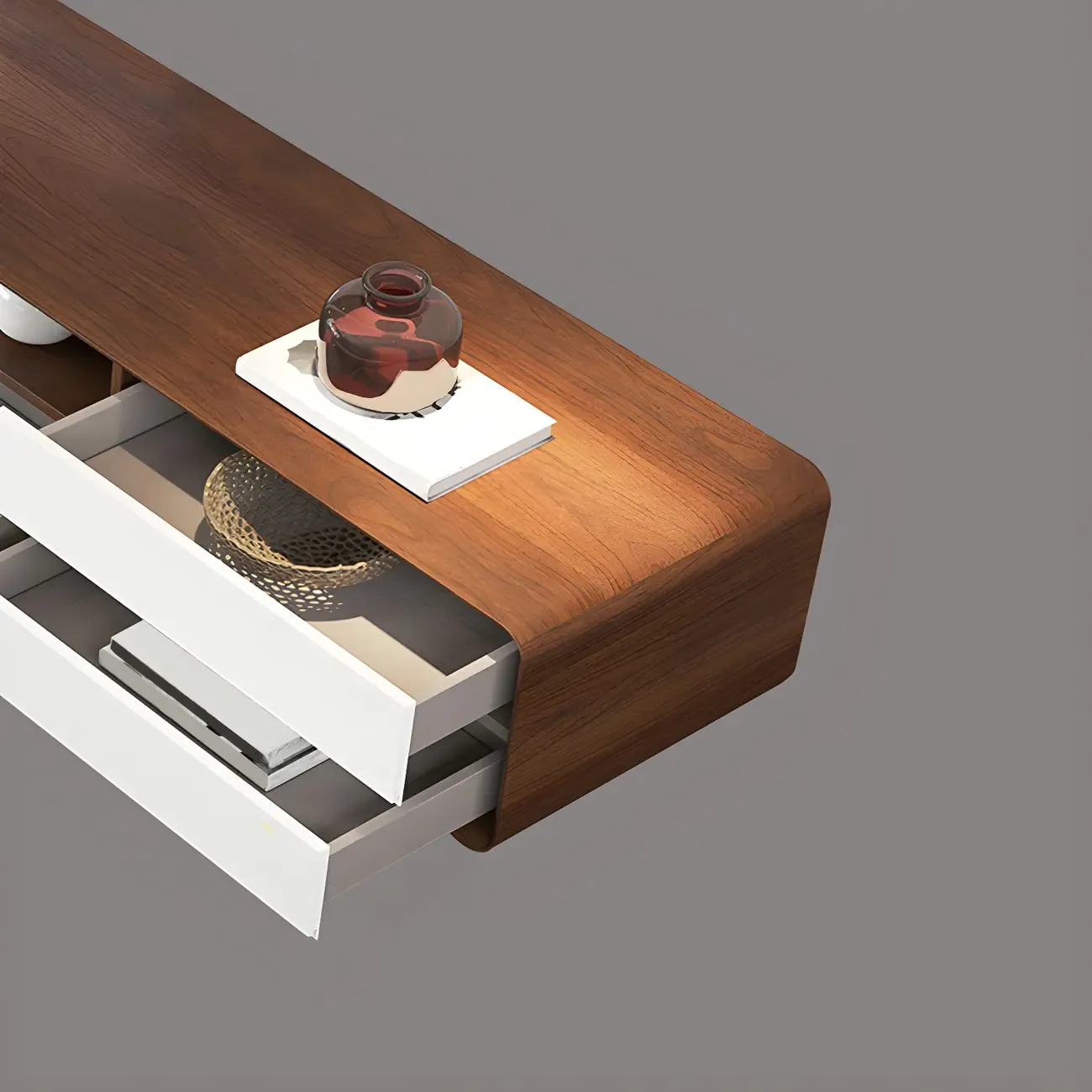 Glam Wooden Mueble Para TV Stand with Drawer for Living Room Image - 10