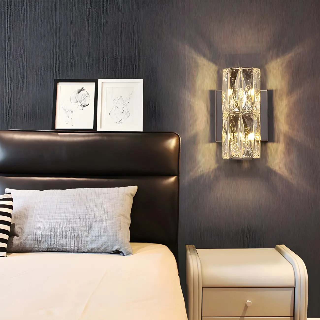 Luxury Geometric Crystal Gold Vanity Light Image - 3 | homeyfad