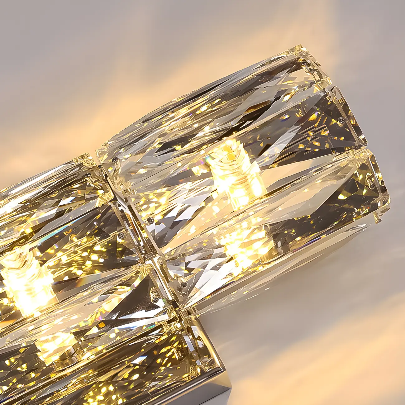 Luxury Geometric Crystal Gold Vanity Light Image - 10 | homeyfad