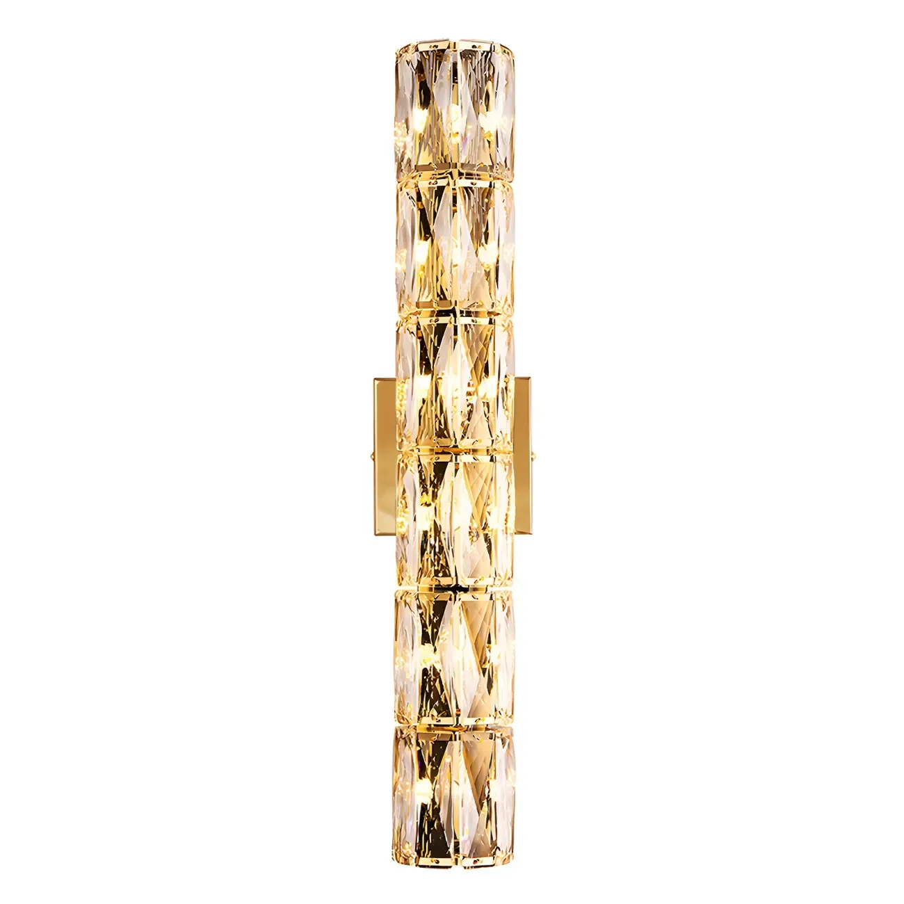 Luxury Geometric Crystal Gold Vanity Light Image - 13