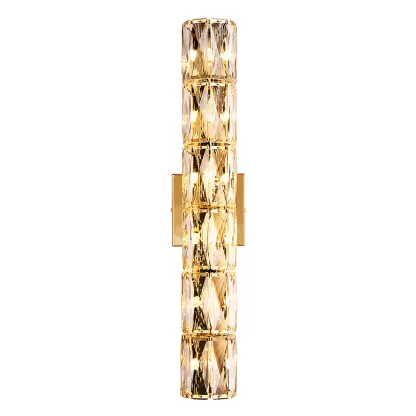 Luxury Geometric Crystal Gold Vanity Light Image - 13